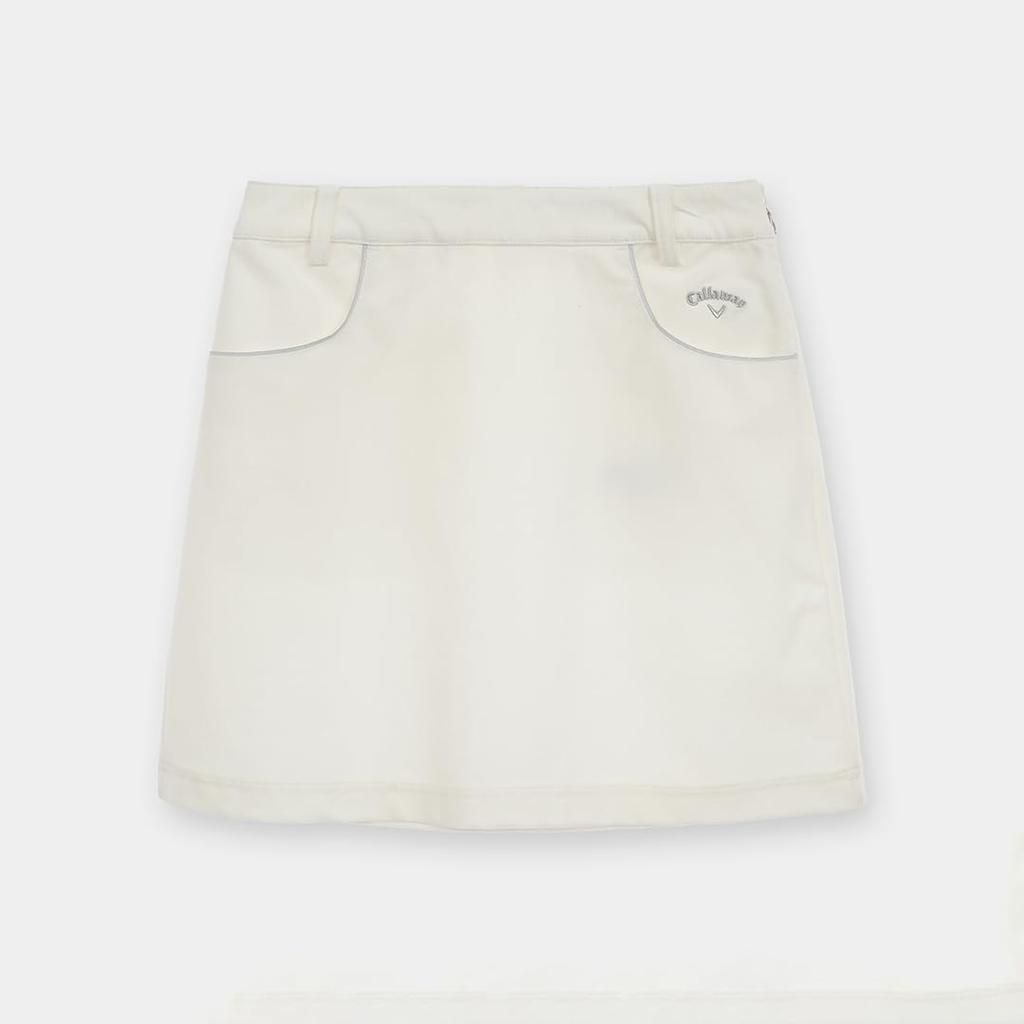Callaway Stretch Golf Classic Silver Simple Size Women's 8-Way Skirt, Water-Repellent, Line, Design, C25228200, 1030_White