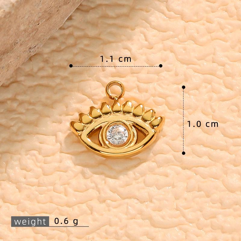Stainless Steel Geometric Heart Pendant & Mini Eye DIY Jewelry Accessories