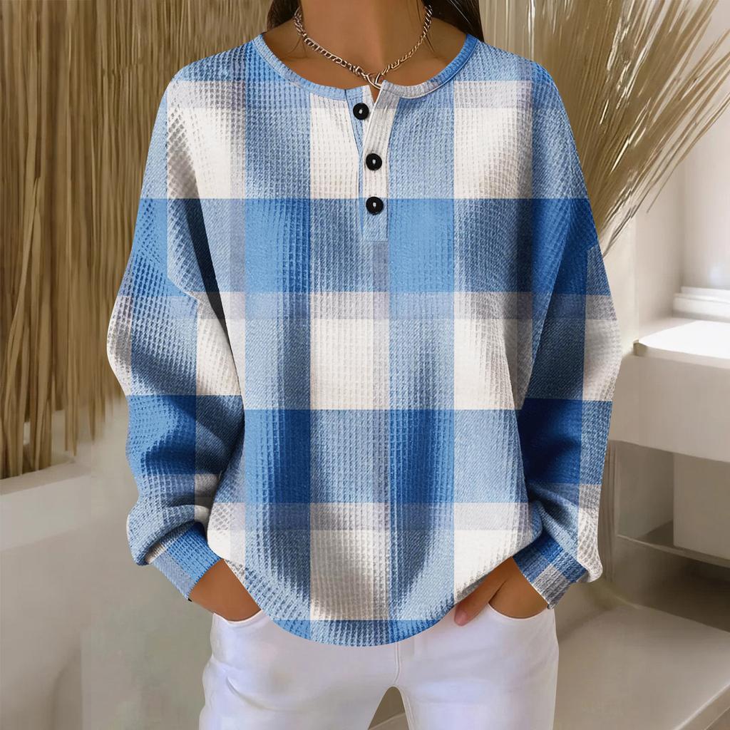 Women's Casual Shirts Long Sleeve Tops Button Up V Neck Loose Knit Fall Favorites For Women