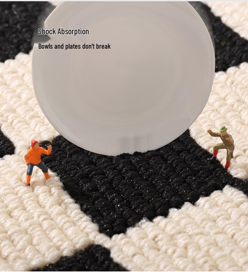 Nordic Light Luxury Kitchen & Bedroom Non-Slip Rug - Water & Oil Absorbent, Dirt Resistant Polypropylene Woven Carpet