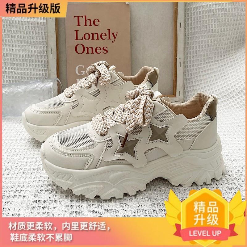 

Дышащие кроссовки для папы женские ins2025 весна и осень новые универсальные повседневные на платформе интернет-знаменитость спортивная обувь увеличивающая для бега 40 хаки