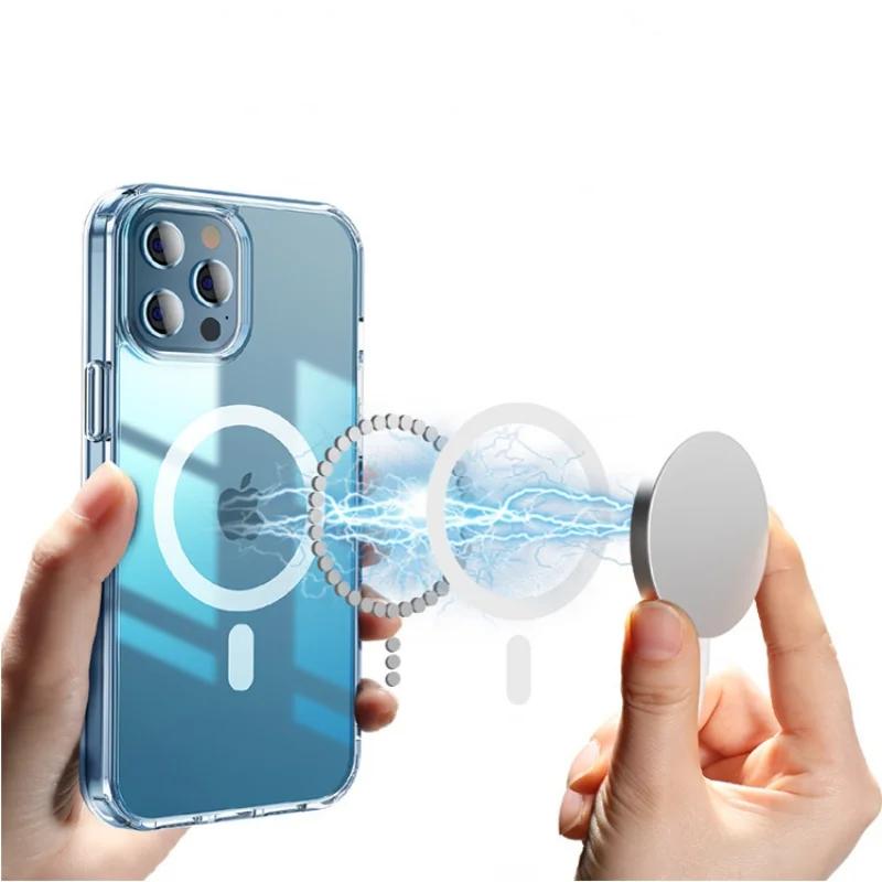 Strong Magnetic Card Holder Wallet Macsafe Case For For Iphone 16 1 14 13 12 Mini 11 Pro Max 7 8 X XS Mag Safe Clear Cover