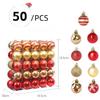 50Pcs Christmas Ball Decoration Red Green Painted Xmas Ball Ornaments Set 40Mm Hanging Xmas Ball For Holiday Atmosphere Decor