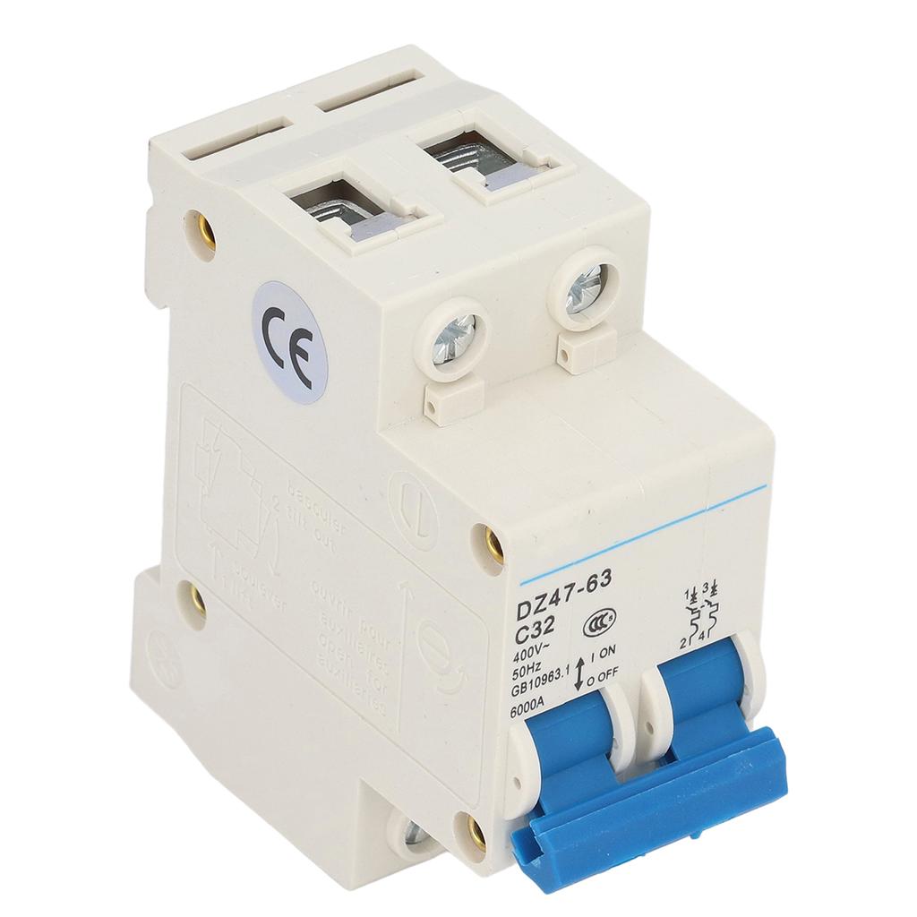Leitungsschutzschalter 2P Fehlerstromschalter DIN-Schienenmontage 400V 32A DZ47‑63 C32