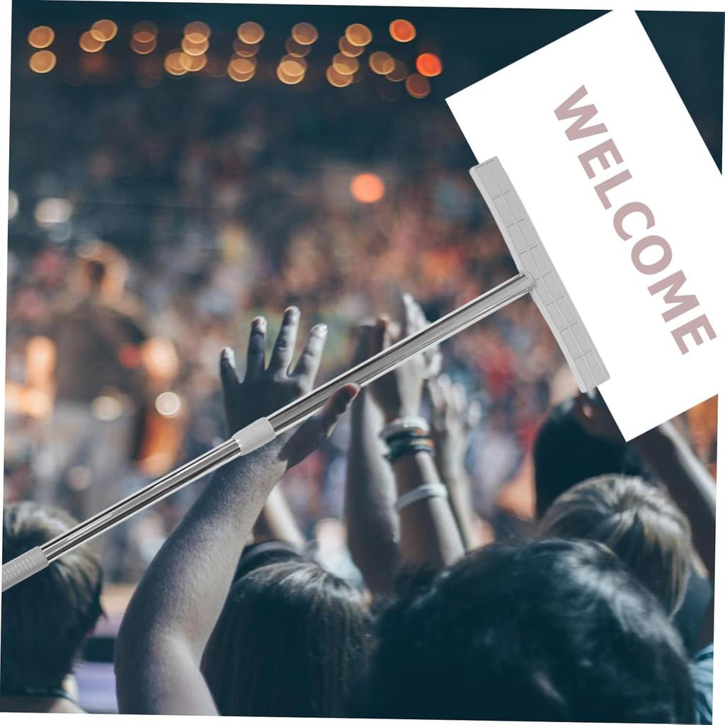 STOBOK Stainless Steel Handheld Signs Holder For Airport Pick Up Tours And Events Easy Grip For Parades And Exhibition Silver