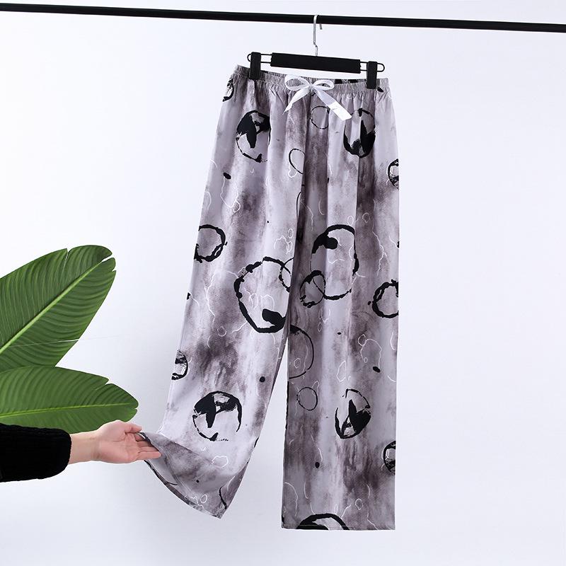 

Women s Summer Cotton Silk Pajama Pants: Lightweight Rayon, Mosquito-Repellent, Plus Size, Outdoor-Friendly, Casual Wear by Internet Celebrities One Size