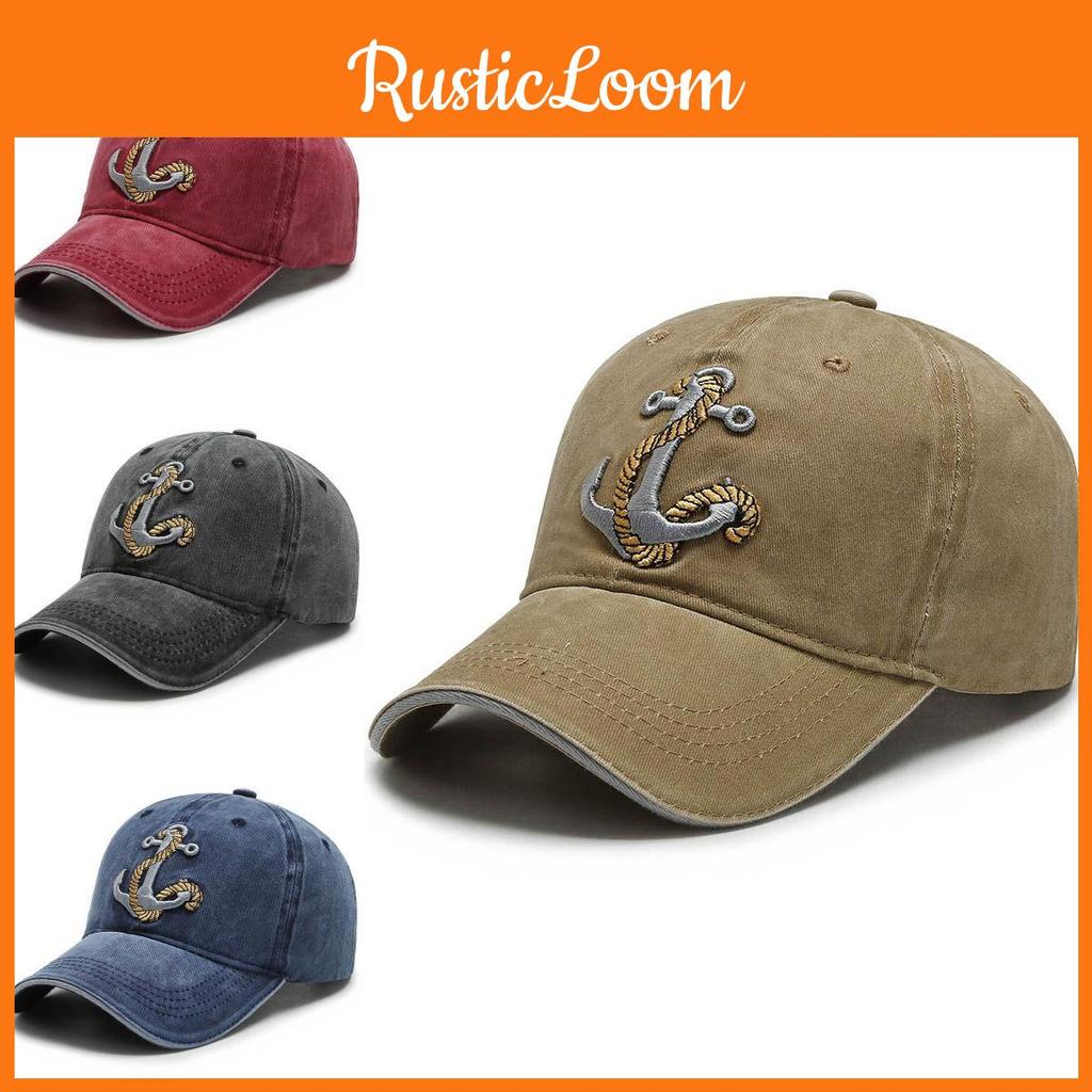 Riveted Embroidered Sea Baseball Cap Men Spring Fall Cowboy Outdoor Shade Travel