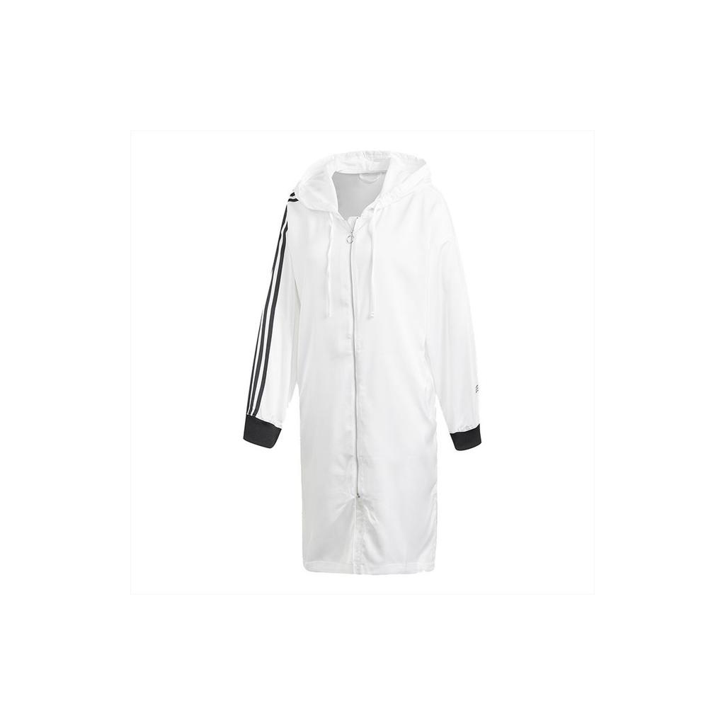 Adidas Originals Trefoil Zip Hoodie Long Windproof Jacket Women Jacket White DU7255