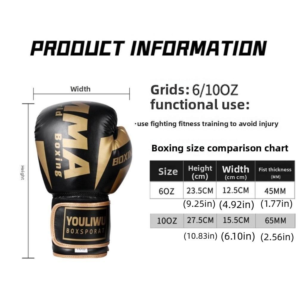 PU Leather Boxing Gloves Breathable Punching Training Gloves Protection Kickboxing Gloves  Sparring