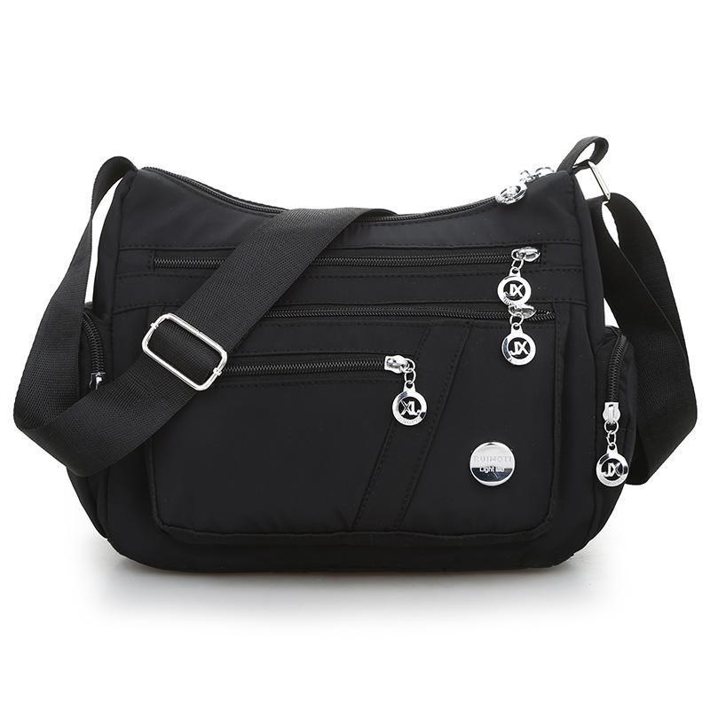 

Shoulderbag Women Lightweight Nylon Solid Messenger Bag Travel Crossbodybag чорний