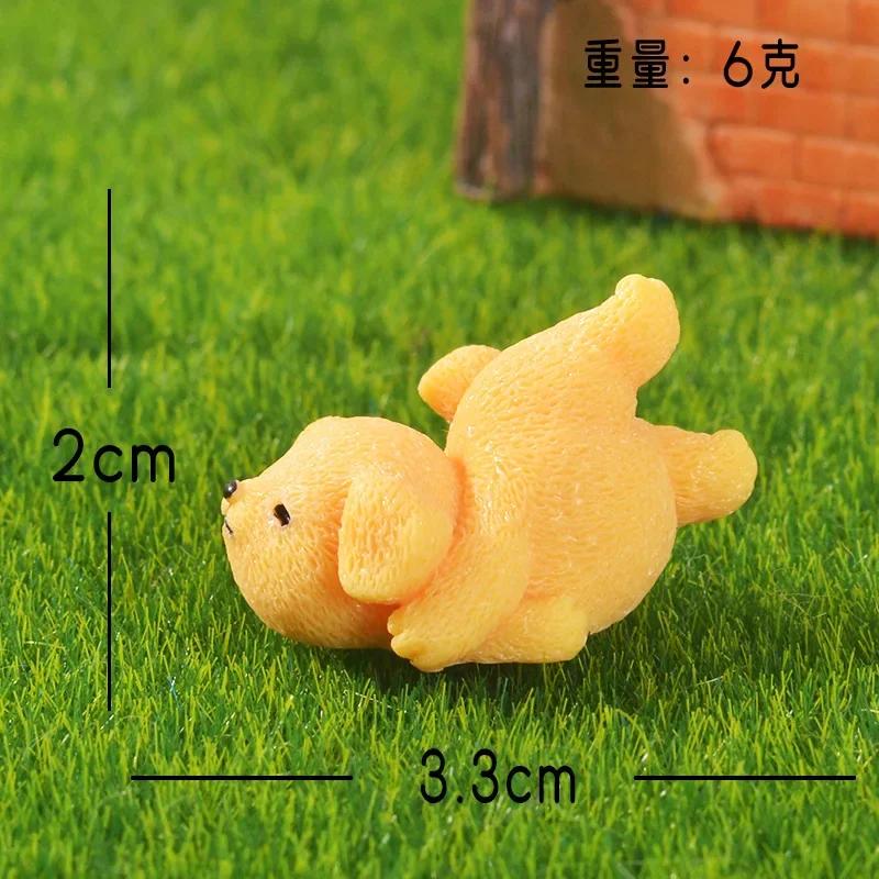 1/4pcs Figurines Miniatures Cute Dog Golden Dogs Micro Landscape Ornaments for Home Decorations Decor for Room Desk Accessories