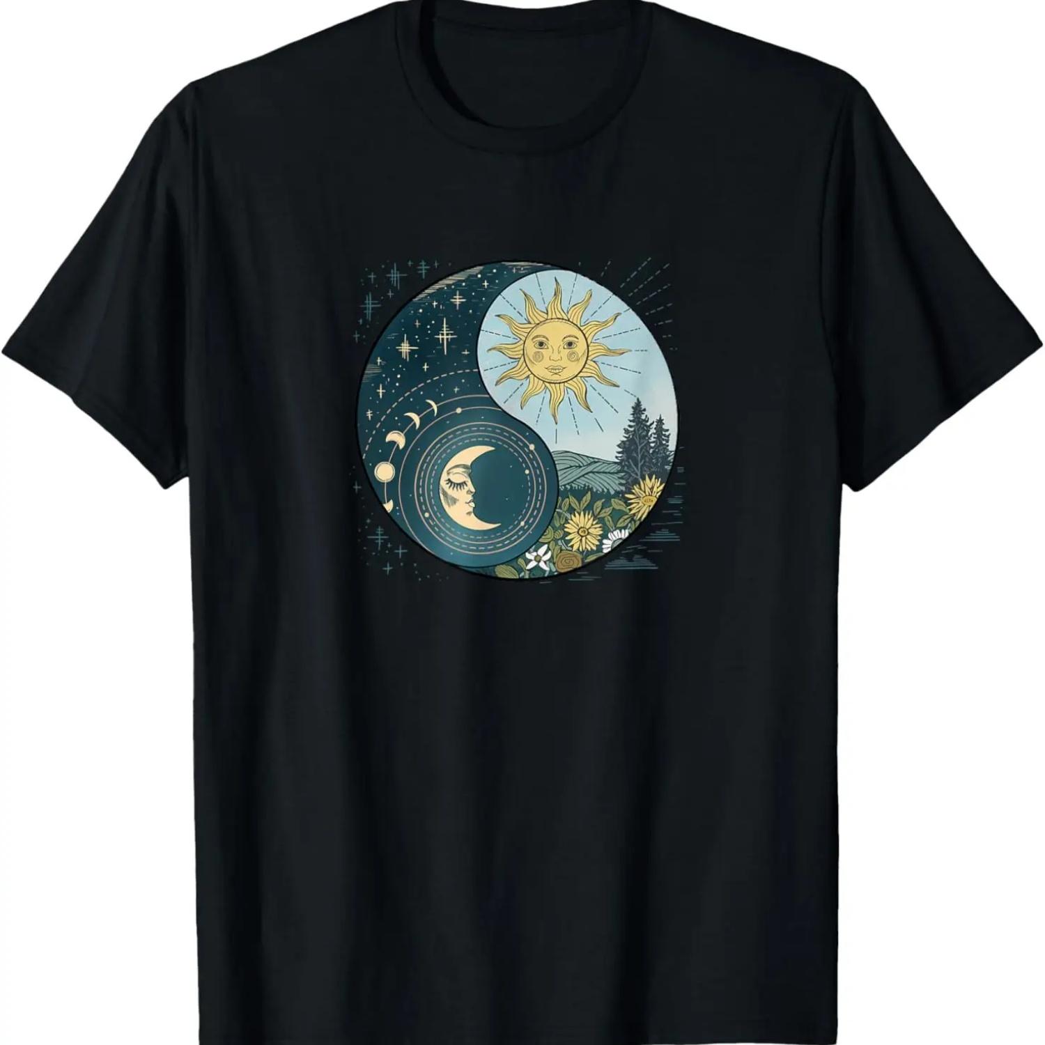 Yin Yang Sun and Moon Celestial Harmony T-Shirt S чёрный