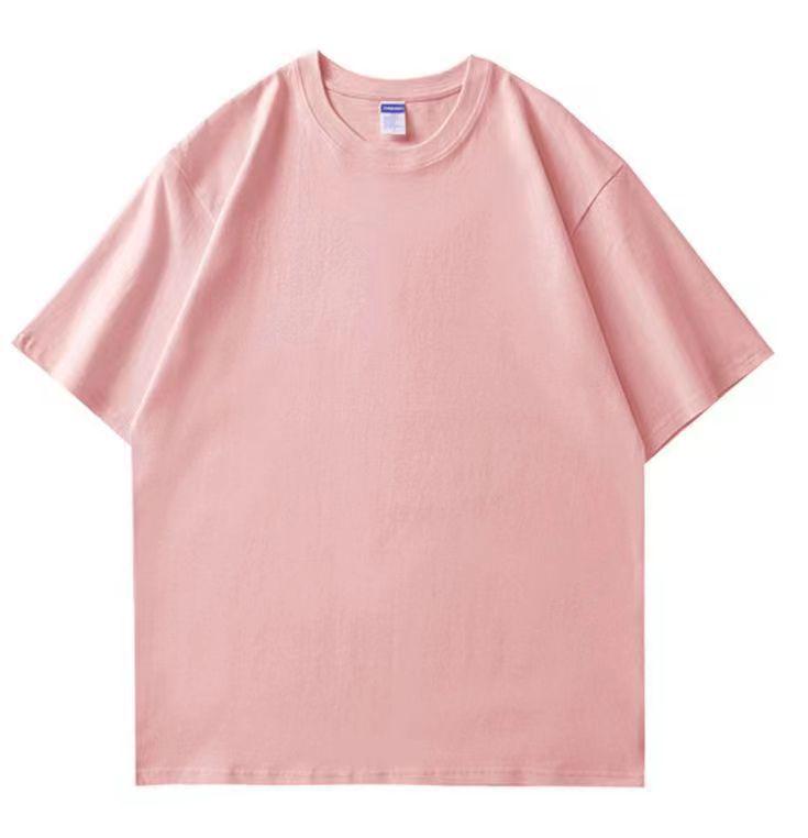 260g Unisex Pure Cotton Loose Fit Double Yarn Drop Shoulder Half Sleeve T-Shirt