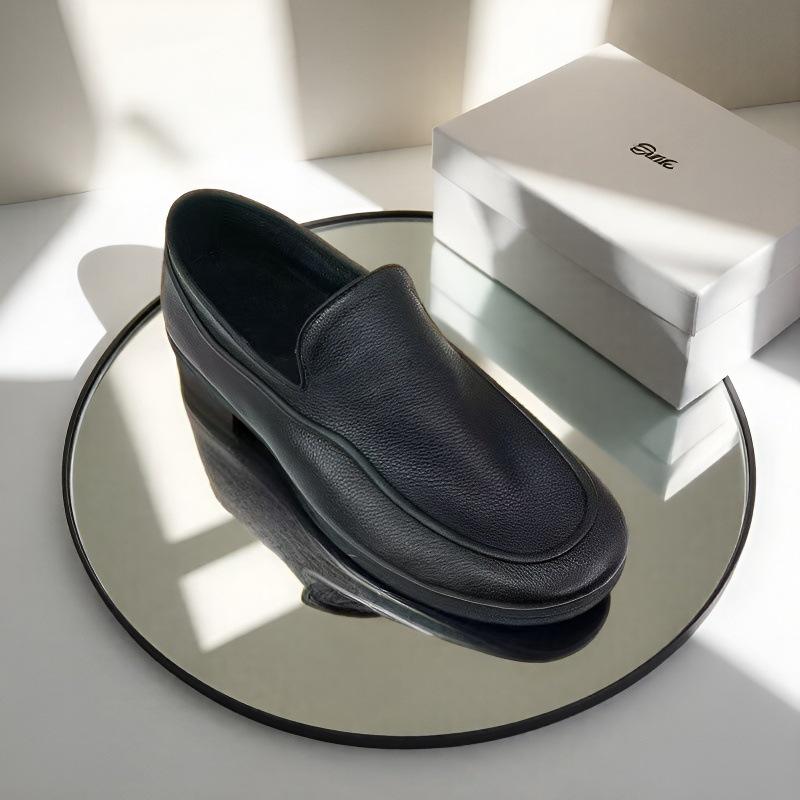 Men's Soft Leather Business Loafers - Slip-On Casual Formal Shoes