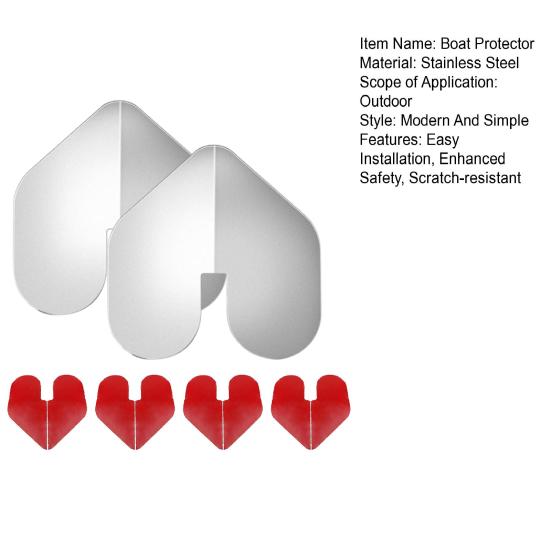 2Pcs Stainless Steel Boat Bow Protector Easy Install Bow Keel Guard Protects from Wear And Scratches Boat Protection Kit