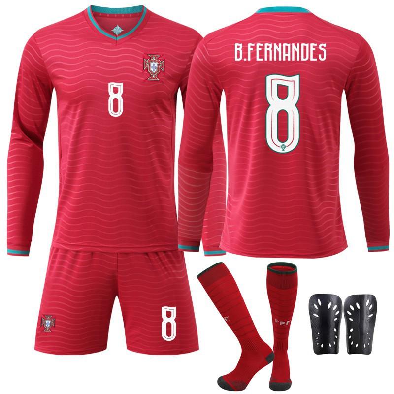 Long-sleeved Football Uniform No. 7 C Ronaldo Jersey Set 8B Fee Sports Team Portugal World Cup