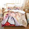 Kawaii Akai Haato Zestaw Pościeli Pojedynczy Bliźniak Pełny Queen King Size Zestaw na Łóżko Sypialnia dla Dorosłych Dzieci Zestawy Poszewek na Kołdrę z Nadrukiem 3D Łóżko Anime