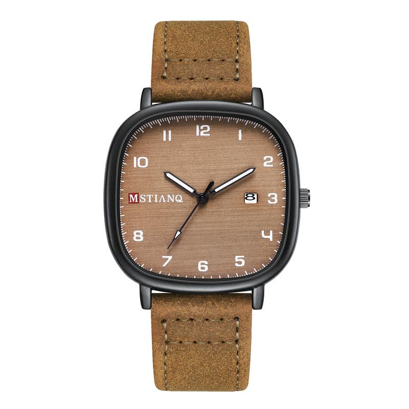 Teen Watch Men'S Trend High Value Fashion Calendar Simple Design Belt Quartz Watch Men