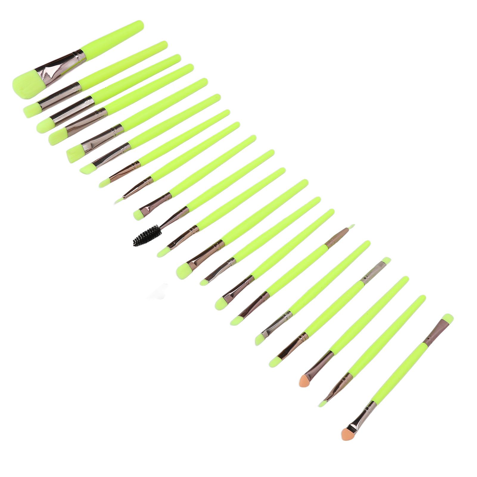 

20 шт. Кисть для макияжа Мягкий безопасный ворс из волокна Пластиковая ручка Алюминиевая обойма Кисть для пудры Для пудры