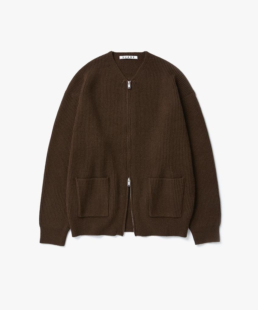 SUARE V-Neck Two-Way Zip-Up Knit - 4 Colors