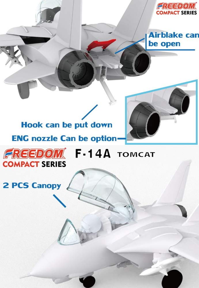 Freedom Model Kits Compact Series US Navy F-14A Tomcat VF-111 Sundowners 2 in 1 Plastic Model Kit FRE162061