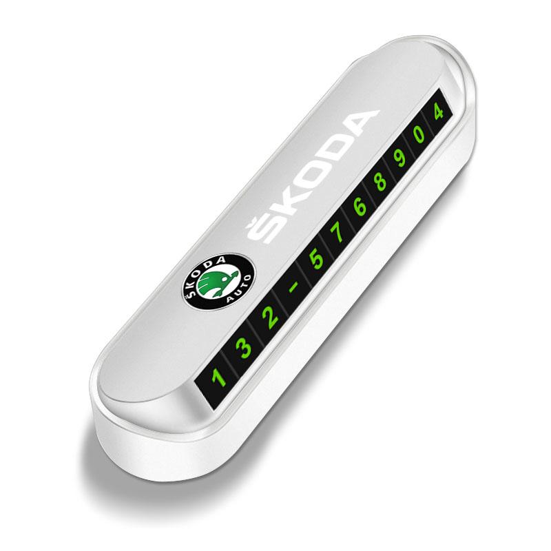 1 ks Dočasná parkovací karta do auta, odznak, styling auta pro Škoda Octavia Fabia A7 Kamiq Kapoq Kodiaq Rapid SCALA Superb Yeti Derivati