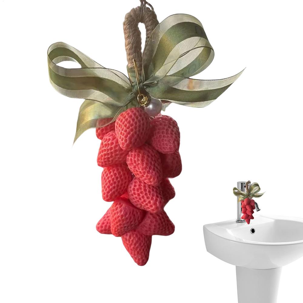 Мыло для лица в форме клубники Очищающее мыло на веревке Эстетичное Декоративное Осветляющее Очищающее Увлажняющее Для ухода за кожей Мужское Red