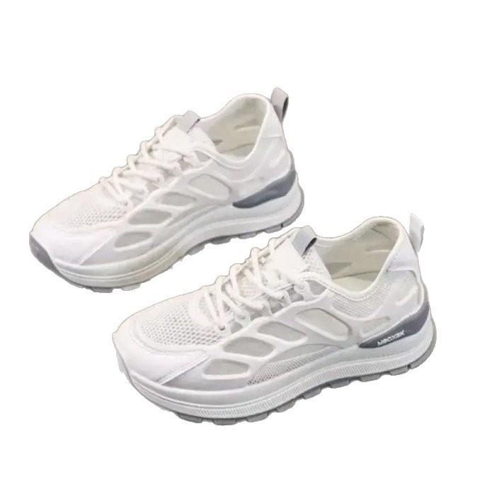 Little Sneakers Mesh White Shoes With Glitter Elements Anti Slip Rubber Bottom