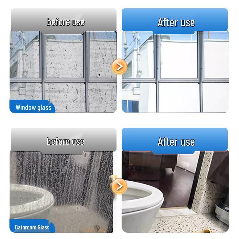 Streak-Free Glass & Window Cleaner – Powerful Stain Remover for Doors & Bathrooms, Eliminates Limescale for a Crystal Clear Finish