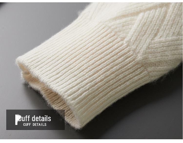 Men's 2023 Autumn/Winter Loose Wool Knit Cashmere Sweater - Thick, Warm, Casual Base Layer Sweater