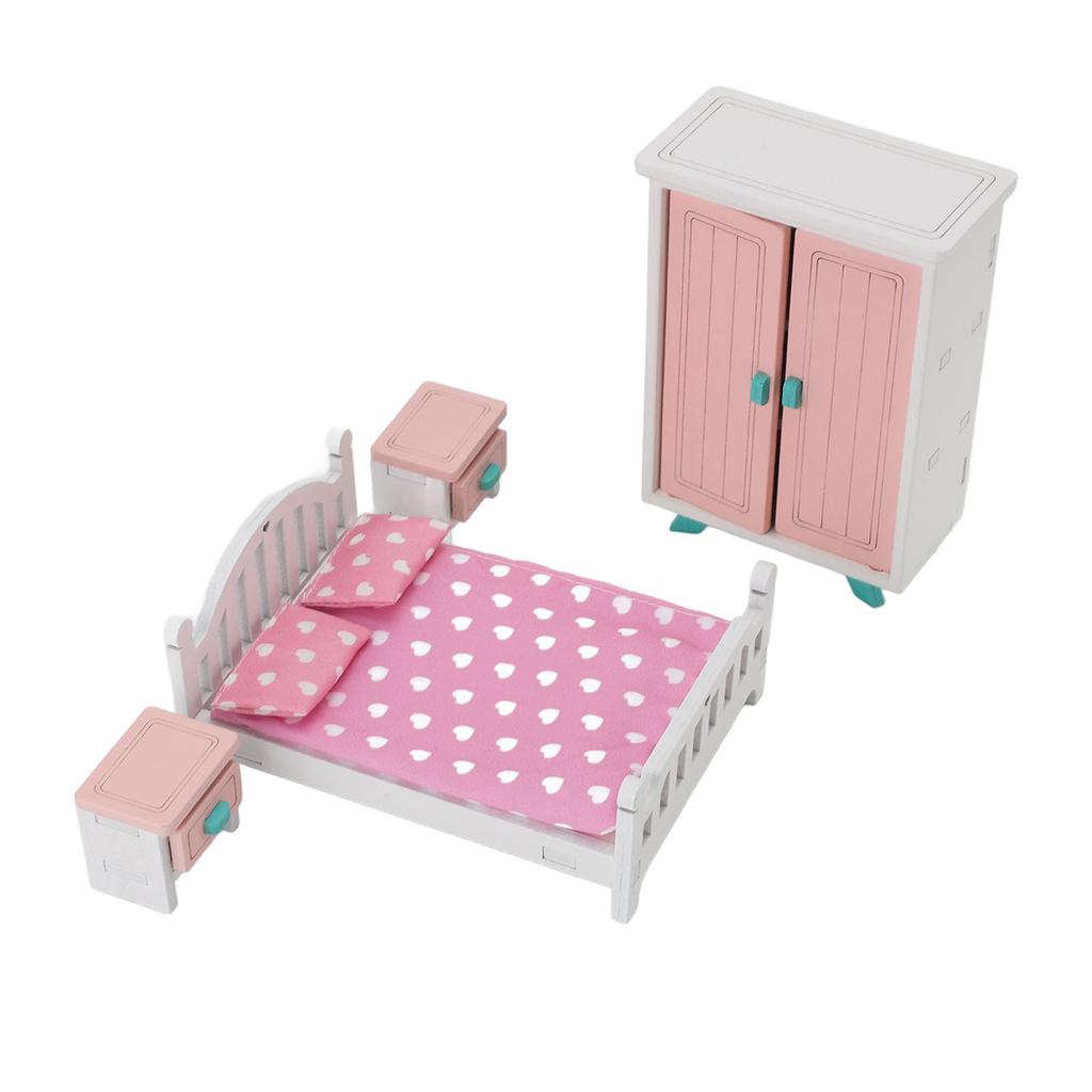 Children Simulation Miniature Dollhouse Bedroom Scene Small Furniture Home Role Playing Educational 