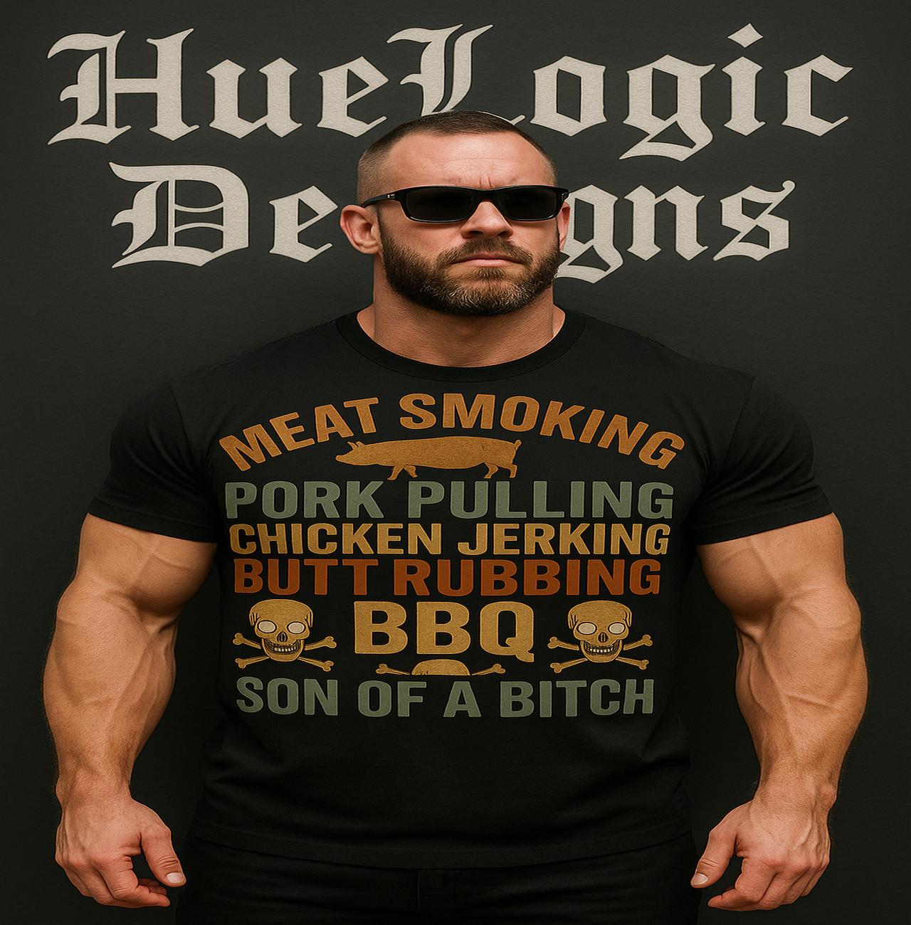 Meat Smoking BBQ Shirt Traeger Grilling Tee Pork Pulling Chicken Jerking Gift L