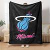 Miami Heat Theme Printed Blanket - Perfect for Couch, Bed, Travel & Outdoor Use | Machine Washable, Cozy & Durable.