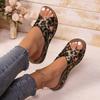 Summer New Platform Fish Mouth Cutout Slipper Wedge Large Size Casual Leopard Print Slipper Women