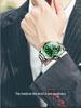 Men's Green Water Ghost Quartz Watch with Calendar & Steel Band