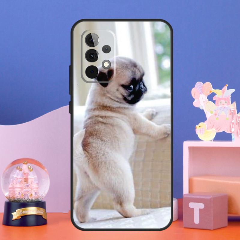 Cute Pug Dog Case For Samsung Galaxy A14 A24 A34 A54 A15 A25 A12 A22 A32 A52 A51 A71 A13 A33 A53 Cover