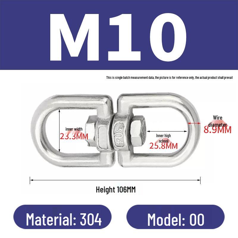 304 Edelstahl Anti-Knoten Wirbelring Achter Schnalle für Hundeleine Kette Zubehör