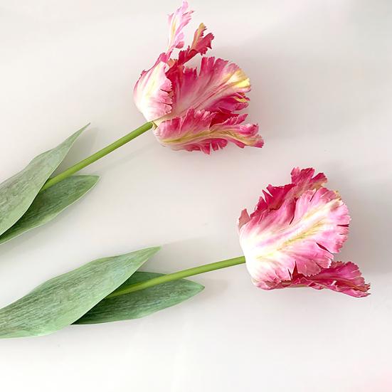 Kunstig tulipan realistisk falsk blomst med blader ingen vedlikehold falsk tulipan for hjemmedekor bryllupsfest bordpynt