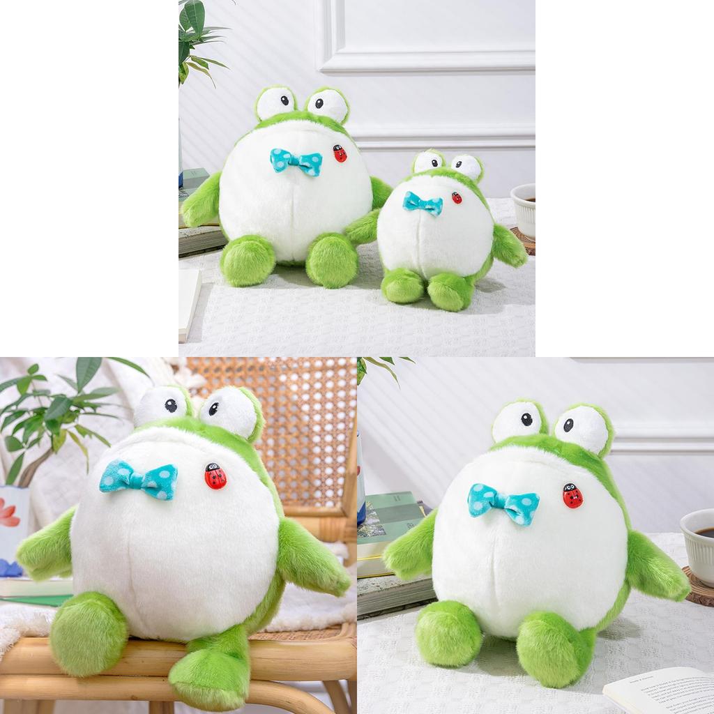Cuddly Frog Plush Toy With Bowknot For Kids And Collectors