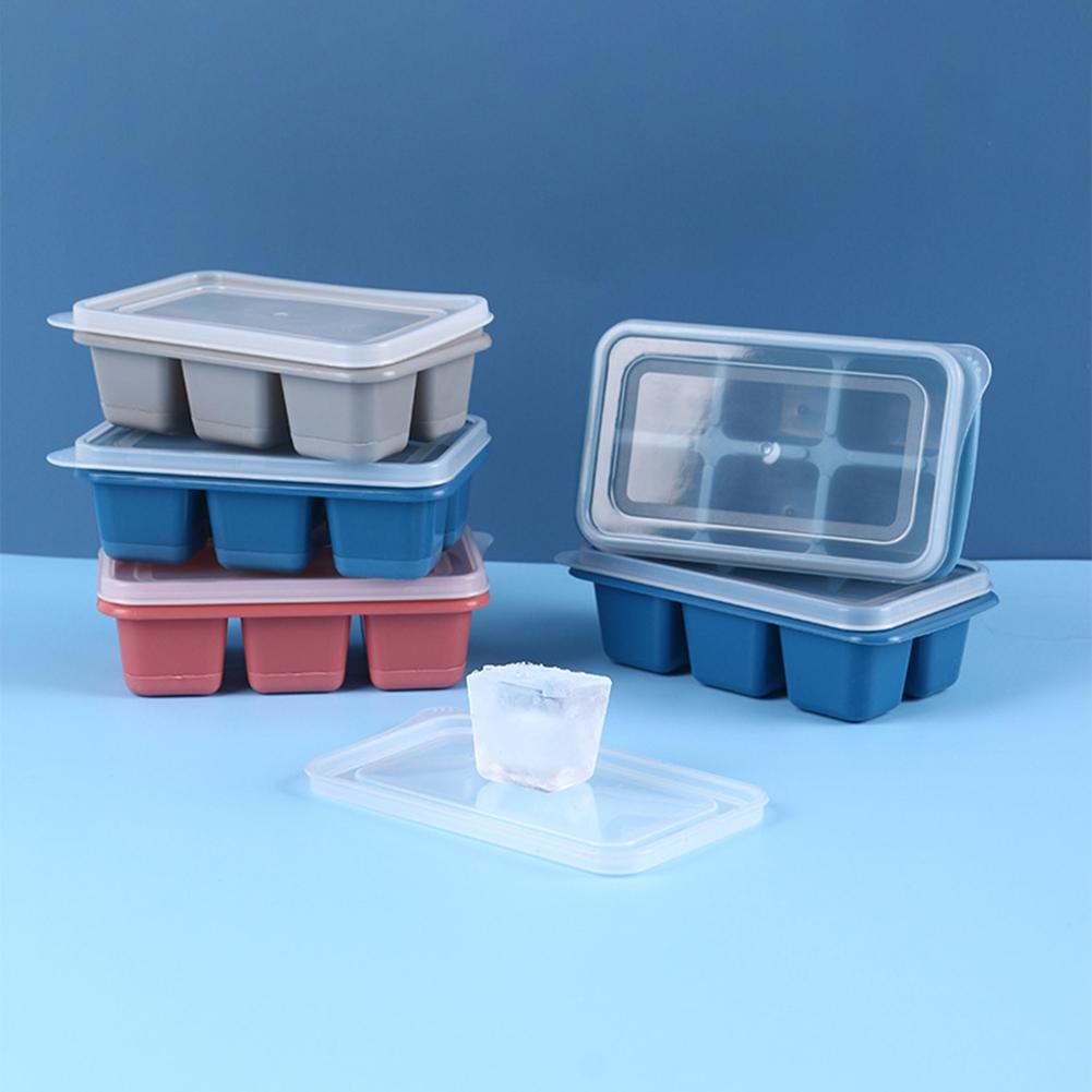 Ice Tray Mold Silicone Soft Bottom Square Shape Wth Lid Not Easy Demoulding Taste Household Kitchen Accessories Tool