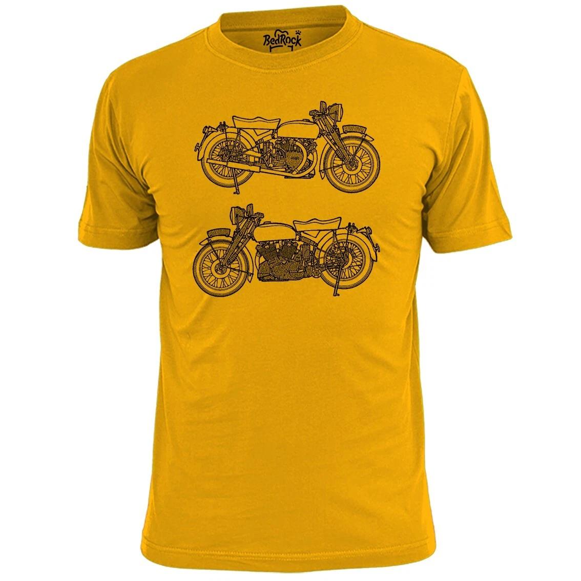 Mens Black Vinmcent Shadow Motorcycle T shirt Present Gift L