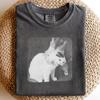 Rabbit Embrace T-Shirt and kids tshirt, Black and White Bunny Graphic Tee, Nature Lover Gift, Animal Shirt and kids tshirt
