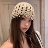 Bohemian Style Knit Beanies Beads Tassels Ethnic Style Hat Cute Crochet Hollow Knitted Hat  Girls