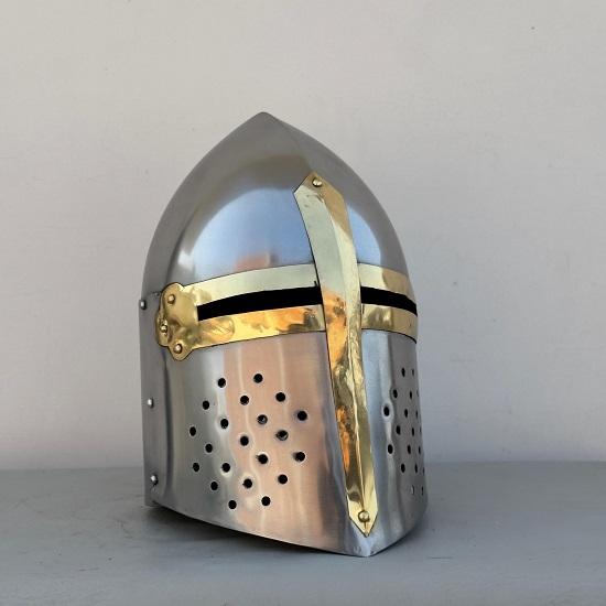 Medieval Knight Sugerloaf Helmet-Great Helmet-Templar Helmet-Larp Costume Cosplay  Roleplay