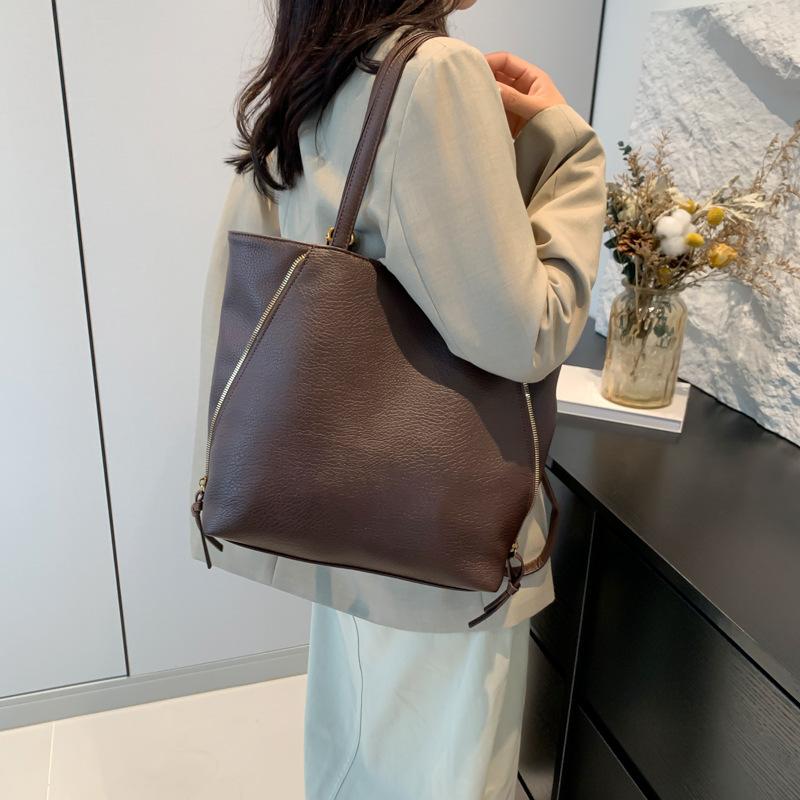 Tide students class tote bag women 2025 simple casual large capacity backpack shoulder bag