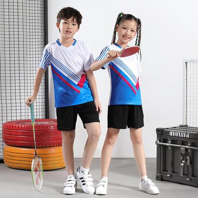 Children's Badminton Jersey Set Boys and Girls Short-sleeved Summer Quick-drying Primary School Students Table Tennis Jersey Tennis Jersey Sportswear