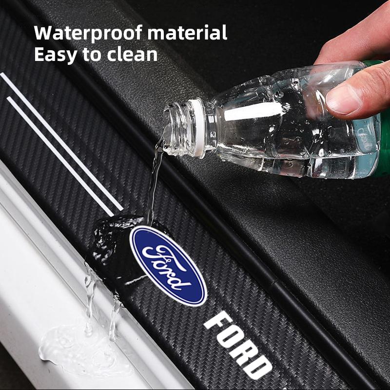 1/4/5Pcs Carbon Fiber Car Threshold Protection Stickers Interior Accessories For Ford ST Line Focus Mustang Fiesta Puma Ranger