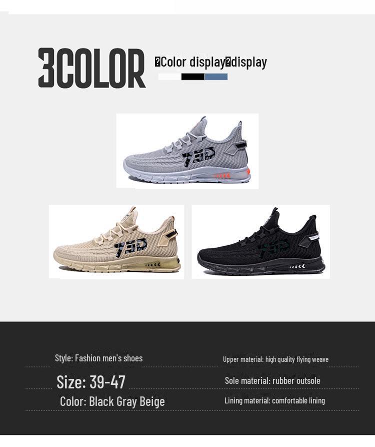 2025 Summer Men's Breathable Mesh Sneakers - Lightweight, Non-slip, Soft-Soled, Fashionable & Trendy Casual Shoes