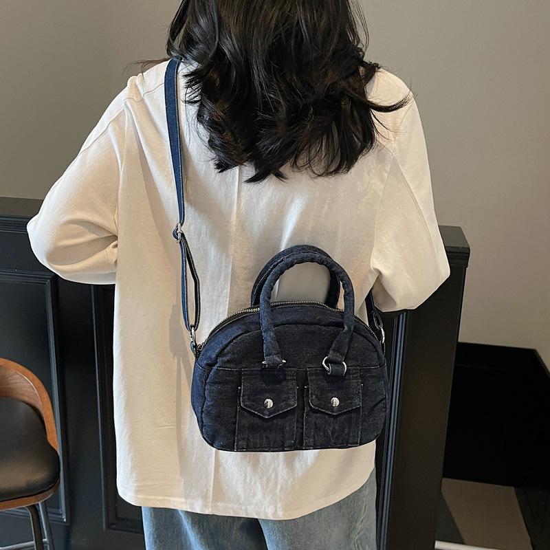 New denim daily bag commuting simple casual shoulder portable messenger bag
