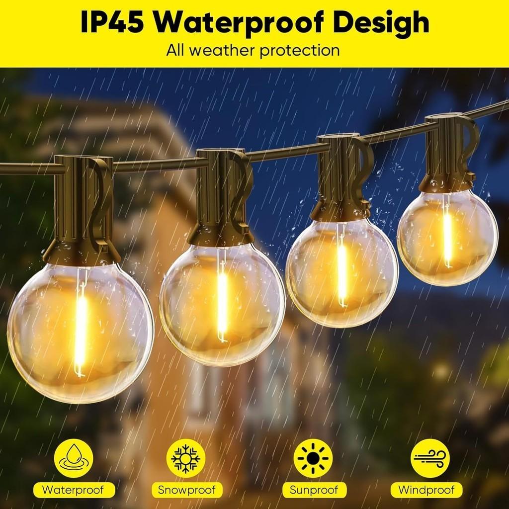 Warm White Led String Lights G40 Outdoor Camping Waterproof Eu Us Plug